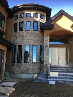 Stunning stone turret on luxury home